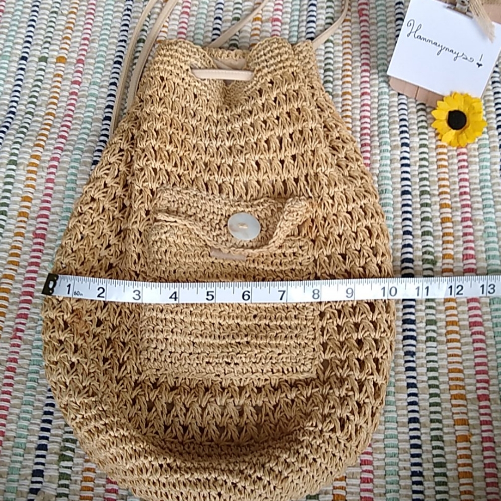 Straw Backpack Bag - Picture 8 of 9